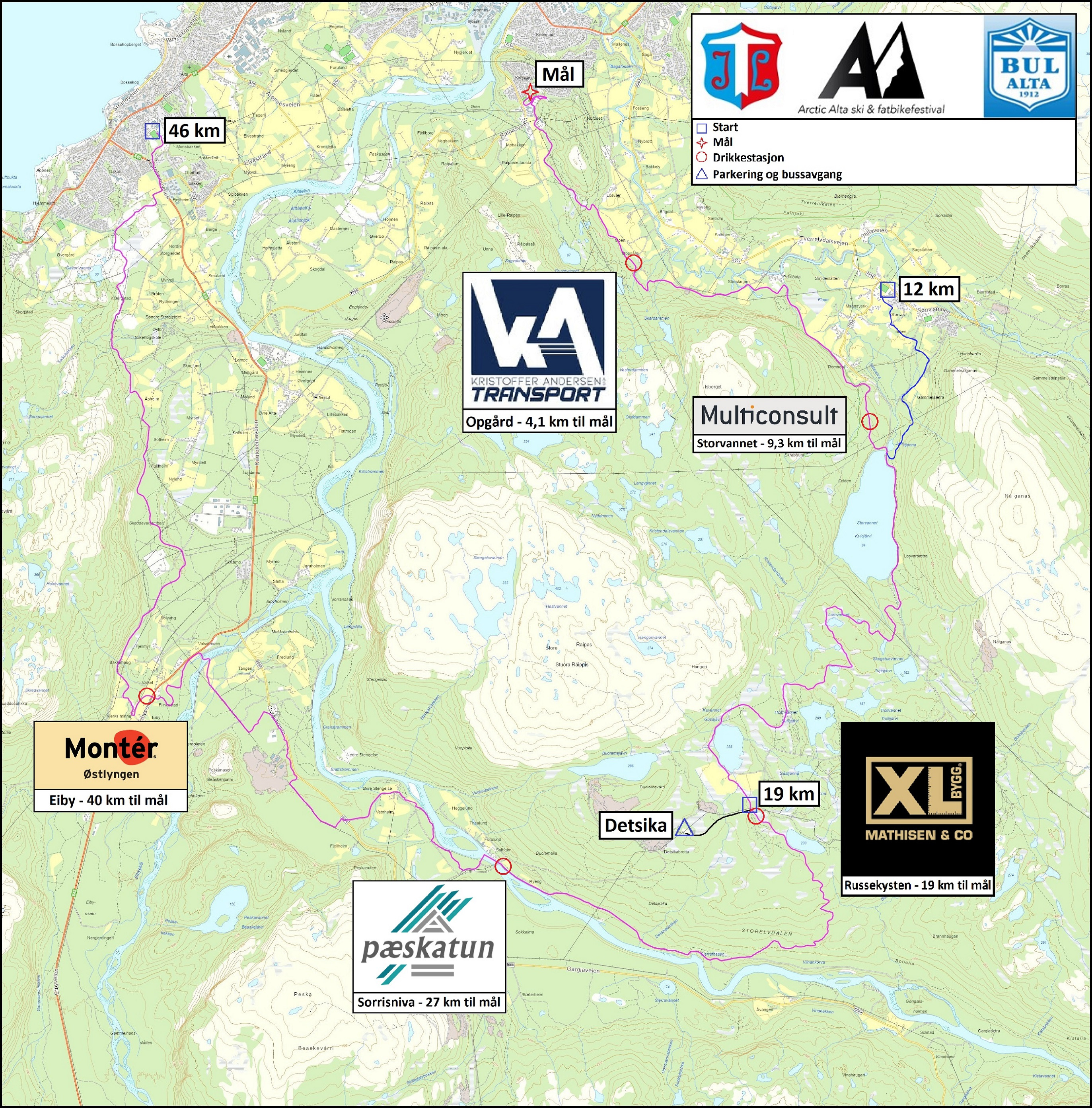 Løypekart ski og fatbike